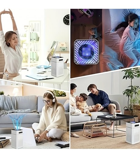 USB給電式ホーム＆カーアイアーピュリファイア - 煙、キッチンの臭い、ペットの臭いを除去、寝室、寮、ペットに最適