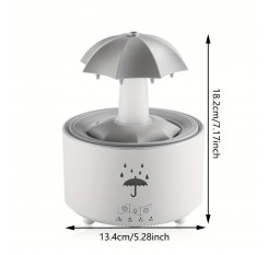7インチカラフルレインドロップ加湿器、超音波ミスト、芳香療法機能、静音操作、リモコン、ナイトライト付き - 家庭やオフィス装飾、オフィス加湿器に最適 | モダン加湿器 | 超音波加湿器