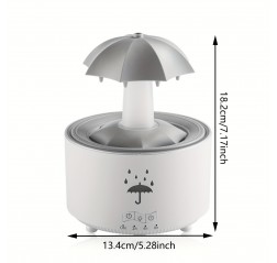 7インチカラフルレインドロップ加湿器、超音波ミスト、芳香療法機能、静音操作、リモコン、ナイトライト付き - 家庭やオフィス装飾、オフィス加湿器に最適 | モダン加湿器 | 超音波加湿器