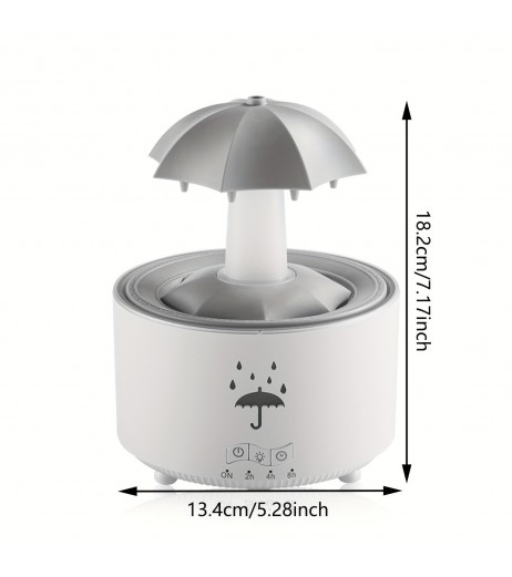 7インチカラフルレインドロップ加湿器、超音波ミスト、芳香療法機能、静音操作、リモコン、ナイトライト付き - 家庭やオフィス装飾、オフィス加湿器に最適 | モダン加湿器 | 超音波加湿器
