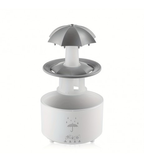 7インチカラフルレインドロップ加湿器、超音波ミスト、芳香療法機能、静音操作、リモコン、ナイトライト付き - 家庭やオフィス装飾、オフィス加湿器に最適 | モダン加湿器 | 超音波加湿器