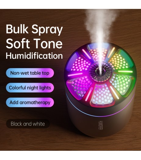 USB駆動のアロマセラピー・ディフューザー＆クールミスト加湿器 - 部屋をフレッシュに、植物を健康に、カラフルなライト、完璧なホリデーギフト、電池は含まれていません、クリスマスギフト