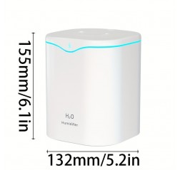 2L クールミスト加湿器 USB ポータブルデスク空気加湿器、2 ミストモードと 7 色のライト付きの静かな超音波加湿器、自動シャットオフ、旅行/自宅/寝室用