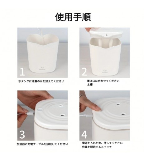 2L クールミスト加湿器 USB ポータブルデスク空気加湿器、2 ミストモードと 7 色のライト付きの静かな超音波加湿器、自動シャットオフ、旅行/自宅/寝室用
