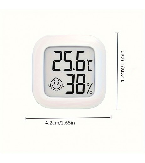 コンパクトLCDデジタル温度湿度計 - 正確な家庭用温度＆湿度モニター、電池式、読みやすい表示、ピンク、ホワイト、ミントグリーンで利用可能、携帯用湿度計|シンプルなデザイン|耐久性のあるプラスチックケース