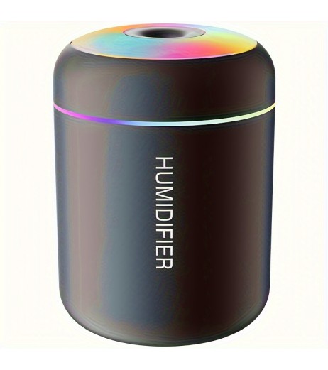 1pc ミニエア加湿器、カラーリードグラデーションライト付き、スタイリッシュなUSB電源、さまざまな部屋の種類に適した蒸発器冷たい霧技術、RVと家の屋内加湿、静音運転、簡単なクリーニング、安全で信頼性のある