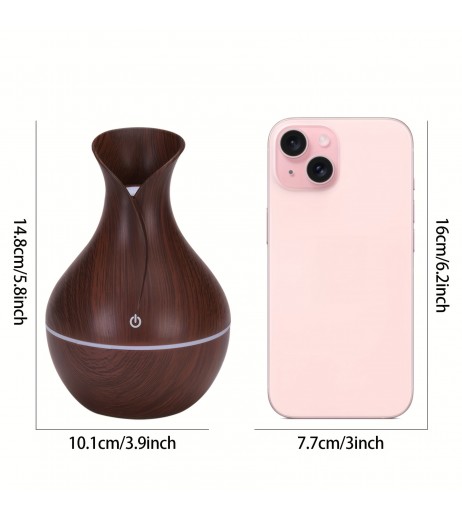 古風なスタイルの加湿器、花瓶デザイン付き - 200mlの容量、静音で、寝室やデスクに最適、エッセンシャルオイルディフューザー | 静かな雰囲気 | モダンな加湿器