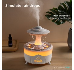 UFOテーマのスマート加湿器 - 大容量、保湿&静音、リモコン、芳香療法機能、水不足保護、300ml/h加湿、110-130V、ベッドルーム加湿器 | モダン加湿器 | リモコン付き加湿器、家庭用加湿器