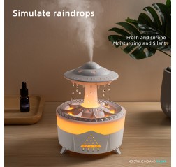 UFOテーマのスマート加湿器 - 大容量、保湿&静音、リモコン、芳香療法機能、水不足保護、300ml/h加湿、110-130V、ベッドルーム加湿器 | モダン加湿器 | リモコン付き加湿器、家庭用加湿器