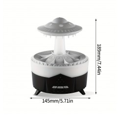 UFOテーマのスマート加湿器 - 大容量、保湿&静音、リモコン、芳香療法機能、水不足保護、300ml/h加湿、110-130V、ベッドルーム加湿器 | モダン加湿器 | リモコン付き加湿器、家庭用加湿器