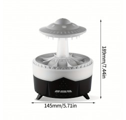 UFOテーマのスマート加湿器 - 大容量、保湿&静音、リモコン、芳香療法機能、水不足保護、300ml/h加湿、110-130V、ベッドルーム加湿器 | モダン加湿器 | リモコン付き加湿器、家庭用加湿器