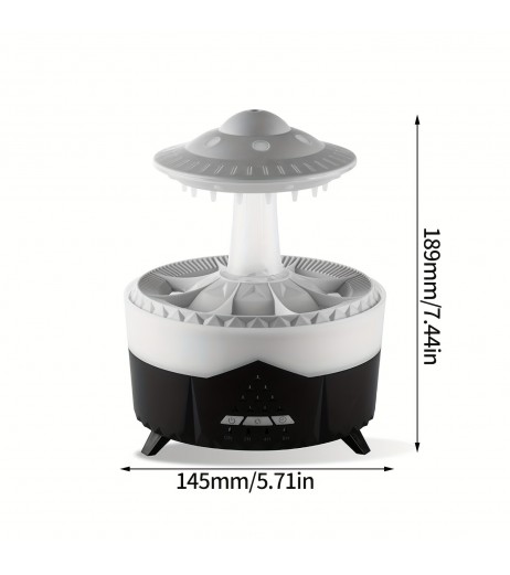 UFOテーマのスマート加湿器 - 大容量、保湿&静音、リモコン、芳香療法機能、水不足保護、300ml/h加湿、110-130V、ベッドルーム加湿器 | モダン加湿器 | リモコン付き加湿器、家庭用加湿器