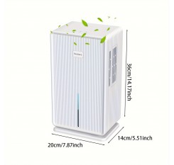 除湿机，强力除湿，3L 大容量，适用于 5-16 榻榻米房间，满水自动关机，7 色 LED 灯，节能，紧凑型小型除湿机，静音，适用于室内干燥，湿度控制