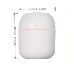 ミニデスクトップ静音USB加湿器、プッシュボタンタイプ、ナイトライト、≤36V、≤10㎡、最大300mL/h、<1L、蓋を開けて給水、噴霧、バッテリーなし、オフィス、寝室、家庭用