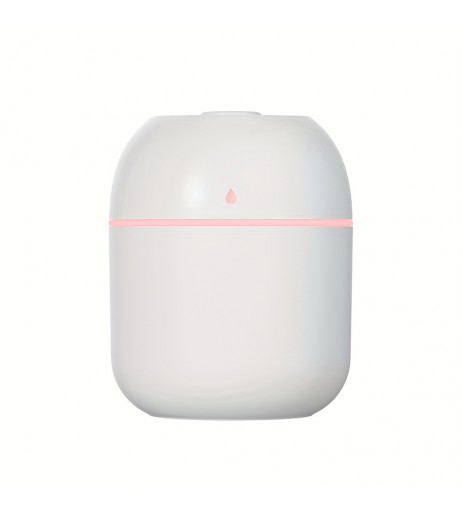 ミニデスクトップ静音USB加湿器、プッシュボタンタイプ、ナイトライト、≤36V、≤10㎡、最大300mL/h、<1L、蓋を開けて給水、噴霧、バッテリーなし、オフィス、寝室、家庭用