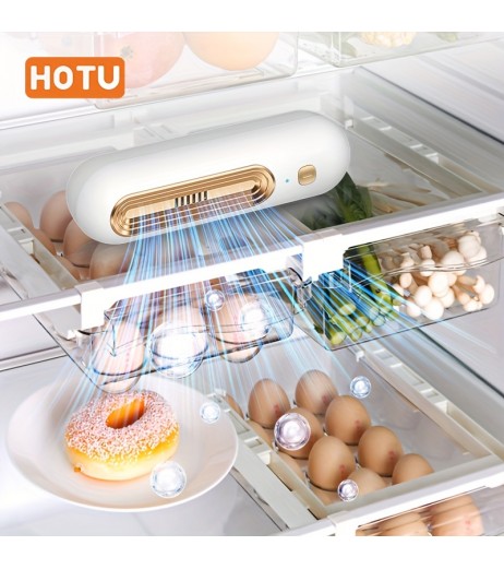 HOTU USB 充電式冷蔵庫除臭器浄化機 - 携帯式キッチン空気浄化機、におい除去、味の減り、フレッシュミントデザイン、家庭やオフィスでの使用に最適、キッチン空気浄化機 | モダンなキッチンアクセサリー | 充電式空気浄化機