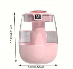 1台の静音超音波加湿器、暖かいナイトライト付き、大容量USBポータブルテーブルトップミストメーカー、寝室やオフィス用、ダブルスプレー、水位表示、キーコントロール、最大2.5Lタンク、<10m²のカバレッジ、最大湿度300ml/h、バッテリー不要 - モダンデザイン