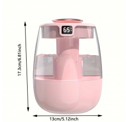 1台の静音超音波加湿器、暖かいナイトライト付き、大容量USBポータブルテーブルトップミストメーカー、寝室やオフィス用、ダブルスプレー、水位表示、キーコントロール、最大2.5Lタンク、<10m²のカバレッジ、最大湿度300ml/h、バッテリー不要 - モダンデザイン