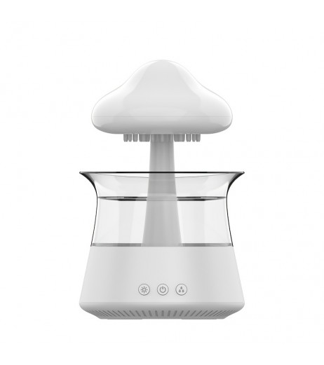 レインランプエッセンス、加湿器300ml 冷雾ディフューザー 小さなテーブル用空気加湿器 乾燥空気を救う 雨滴キノコ