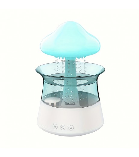 レインランプエッセンス、加湿器300ml 冷雾ディフューザー 小さなテーブル用空気加湿器 乾燥空気を救う 雨滴キノコ