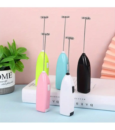 1pc ミニ電気ミルクフロッサー、ポータブルハンドヘルドカプチーノフロッサー、ステンレススチールキッチンアクセサリー、コーヒー＆デザート用の調理ガジェット（バッテリーは含まれていません）-多言語（英語、スペイン語、ドイツ語、ポルトガル語、日本語）