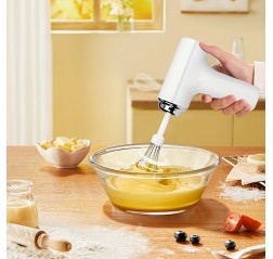 手持ち式電動ケーキミキサーと泡立て器 - USB充電、バッテリー駆動、ポータブル、軽量、使いやすいハンドブレンダーでケーキ、クッキー、マフィンを焼くのに最適 - ホームベーカーズやプロフェッショナルにぴったり