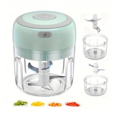 250mlのガーリックチョッパー、USB充電式のガーリックミンサー、ニンニク、ショウガ、唐辛子、玉ねぎを刻むのに適しており、ガーリックペーストを作るためのポータブルガーリックプレス。