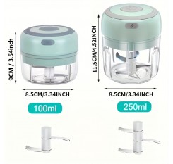 250mlのガーリックチョッパー、USB充電式のガーリックミンサー、ニンニク、ショウガ、唐辛子、玉ねぎを刻むのに適しており、ガーリックペーストを作るためのポータブルガーリックプレス。