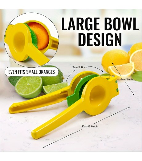 2-in-1 レモン＆ライム絞り器 – 速くて簡単なジュース抽出、鮮度を保つコンパクトデザイン、食器洗い機対応、耐久性のある素材、カクテル、マリネ＆外出先での使用に最適、シトラスジュースエキスチャー | コンパクトジューサー | 効率的な抽出、レモネードスタンド用品