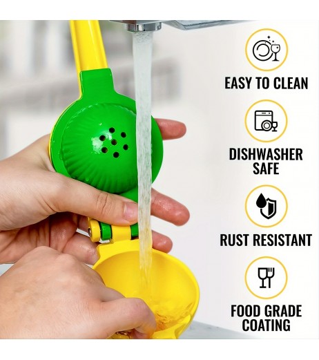 2-in-1 レモン＆ライム絞り器 – 速くて簡単なジュース抽出、鮮度を保つコンパクトデザイン、食器洗い機対応、耐久性のある素材、カクテル、マリネ＆外出先での使用に最適、シトラスジュースエキスチャー | コンパクトジューサー | 効率的な抽出、レモネードスタンド用品