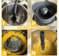 TM5/TM6/TM31用プレミアムジューサーアクセサリーキット - オレンジ＆レモンのセパレーター、食品グレード素材、食器洗い機対応、カラーボックスパッケージ