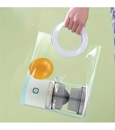 USB充電式自動シトラスジューサー – ポータブル多機能フルーツスクイザー、食品グレードABSカップ付き、36V以下、ステンレススチールブレード、ライトグリーンのアクセント、自宅や外出先での新鮮なジュースに最適