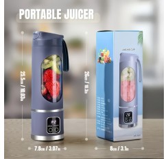 1pc ポータブルブレンダー LED ディスプレイ付き - USB 充電式パーソナルミキサー、食品用 ABS カップ、デュアルパワーモード、滑らかなジュース＆ミルクシェイクメーカー、クリスマス、ホリデー、誕生日、新年の理想的なギフト