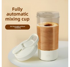 USB充電式バッテリー付きポータブル自動ミキシングカップ、コーヒー・牛乳・オーツ麦などを固まらずに混ぜる、こぼれ防止設計、500mAhリチウムバッテリー、PC素材、通勤＆旅行に最適、携帯飲料準備用|スリークなカップデザイン|自動撹拌器、コーヒーマイカー