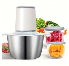 電動ミートグラインダー ステンレススチール 厚型 フードプロセッサー チョッパー 肉、野菜、果物、ナッツ用