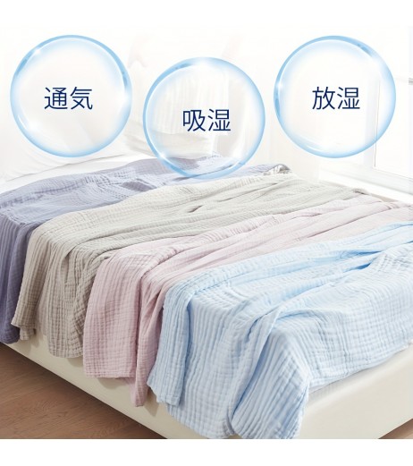 持続可能な商品ネネコ 100％綿ガーゼブランケット - 40スレッドカウント オールシーズン用 軽量＆通気性、ソフトグレーのモダンベッドリネン 夏向けタオルスタイルマルチユース 洗濯機可 多機能テクスチャーブランケット｜100％綿製