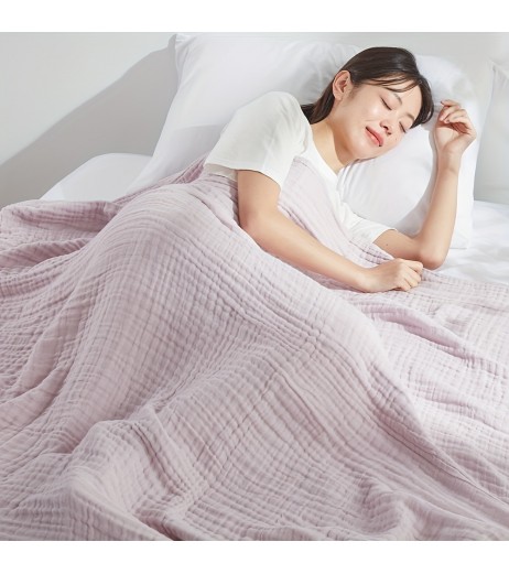 持続可能な商品ネネコ 100％綿ガーゼブランケット - 40スレッドカウント オールシーズン用 軽量＆通気性、ソフトグレーのモダンベッドリネン 夏向けタオルスタイルマルチユース 洗濯機可 多機能テクスチャーブランケット｜100％綿製