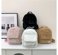 ミニかわいいふわふわバックパック、ファッションぬいぐるみトラベルデイパック、女の子、女性向けの素敵なスクールナップザック