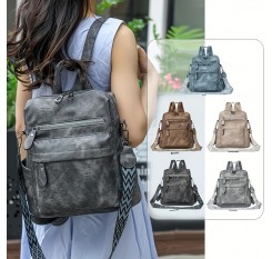 調節可能なストラップ、複数のポケット、そしてジッパークロージャー付きヴィンテージスタイルの女性用バックパック