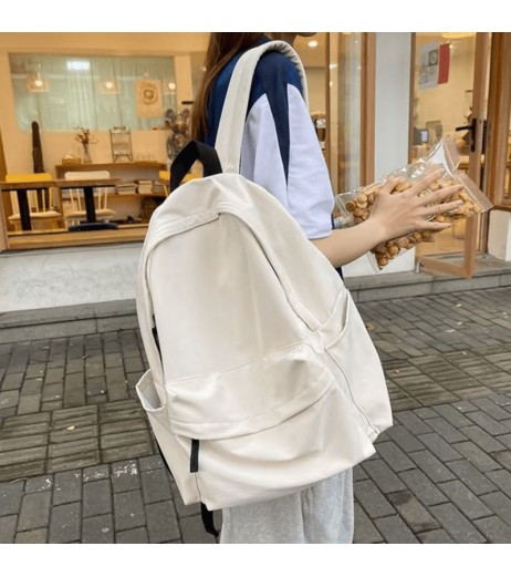1pc ミニマリスト大容量ソリッドカラーバックパック - レッドナイロン、ジッパークロージャー、手洗い可能、旅行、ショッピング、ノートパソコンや教科書を収納、ショッピングバックパックに最適 | ミニマリストバックパック | 耐久性のあるバックパック