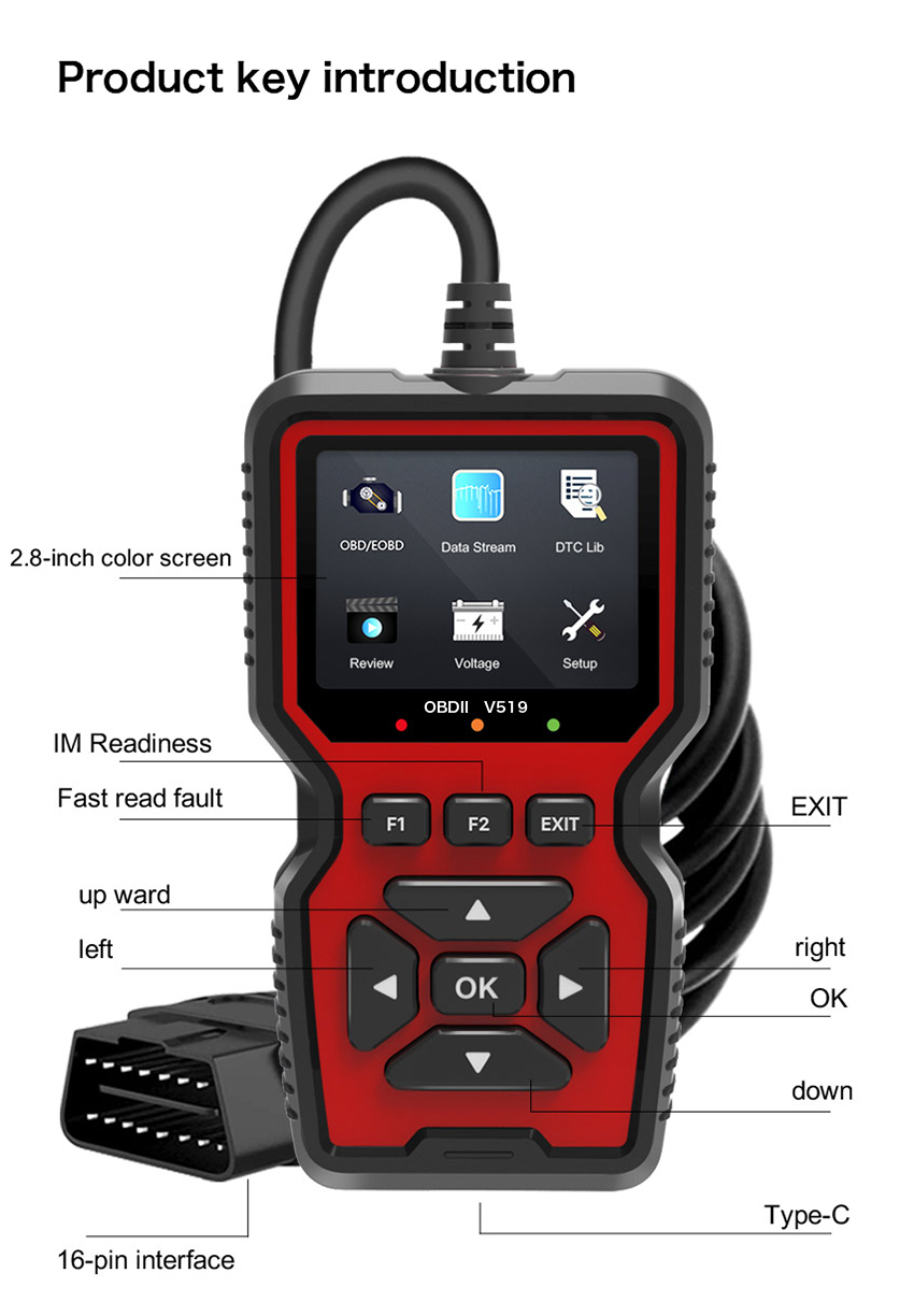 V519 OBD2 Diagnostic Scanner — product view