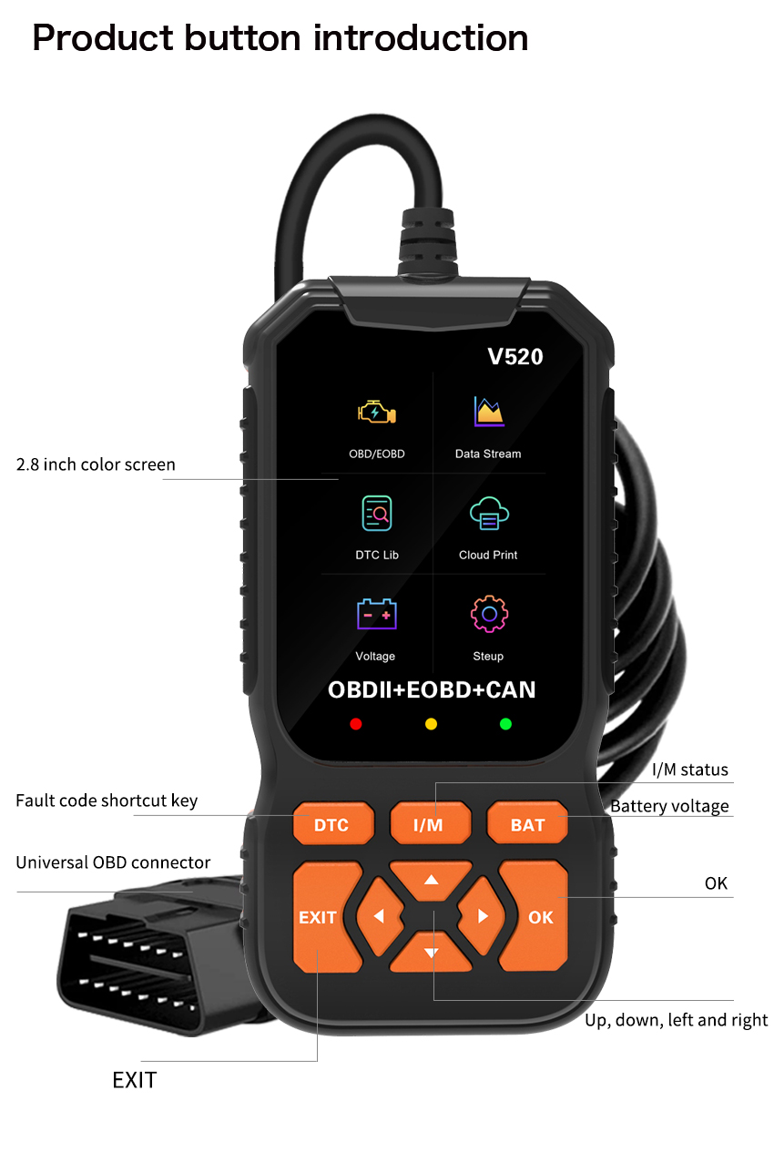 V520 OBD2 Diagnostic Scanner — product view