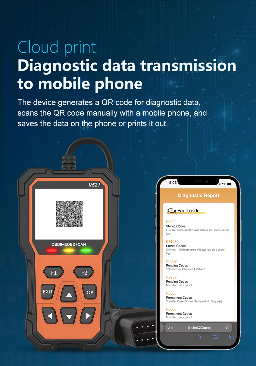 V521 OBD2 Diagnostic Scanner — product view